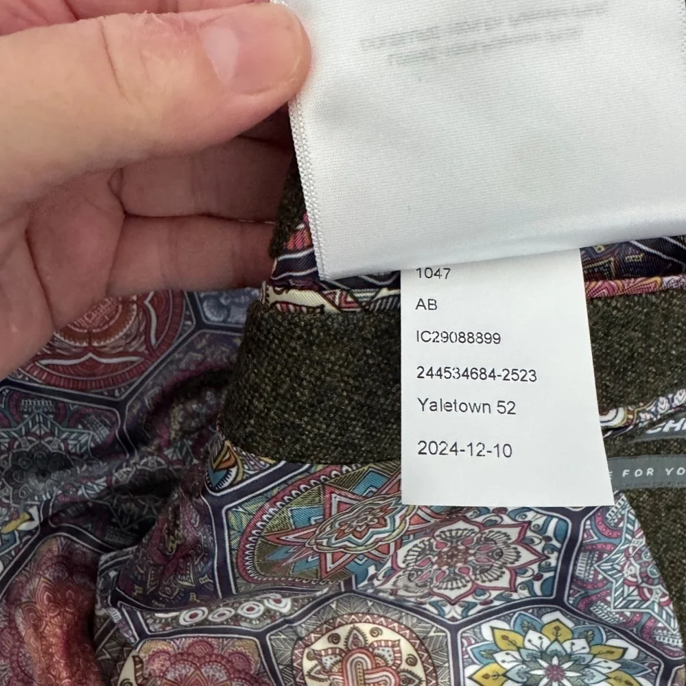 NWT Indochino Wool Blazer Olive Green with Floral Paisley Interior Yaletown 52